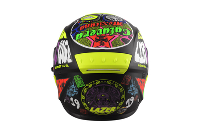 Helmetë moto LAZER Rafale Mexicana, polikarbonat, vizor dielli, e zezë multicolor