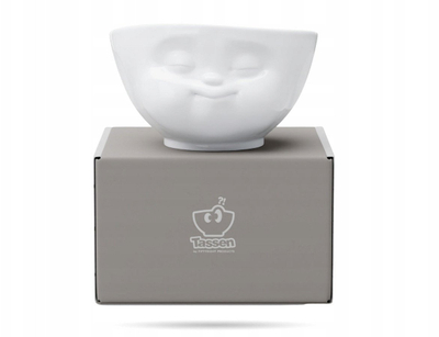 Tas porcelani FiftyEight Munching Face, 16 Oz, i bardhë