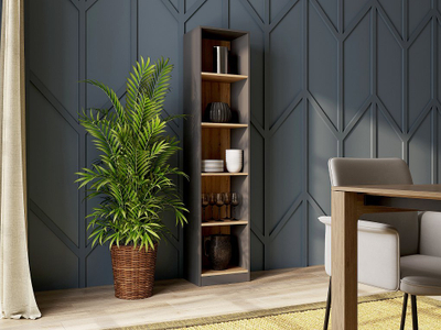 Raft librash Topeshop SHELF UNIT R40, panel i laminuar 16mm, ngjyrë antracit me Oak Artisan