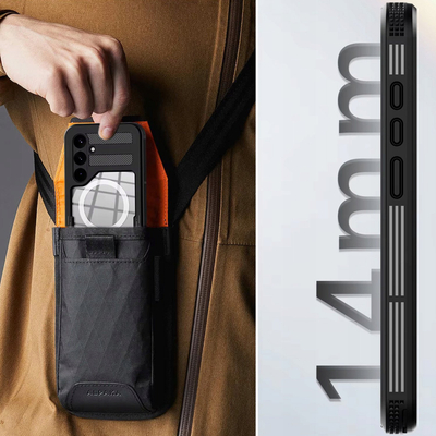 Kuti mbrojtëse IP68 për Samsung Galaxy S24 Ultra, 360°, me rrip, e zezë
