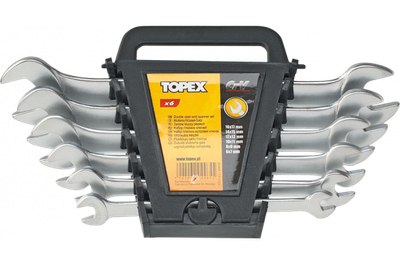 Set çelësa të hapur Topex 35D655, 6 copë, 6-17mm, metalik