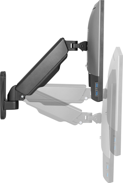 Braket muri për monitor Equip 650154, 17"-32", krah me gaz, i zi