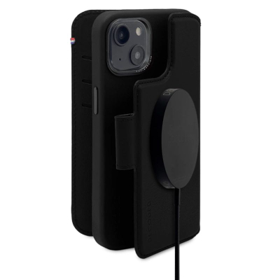 Këllëf‑portofol Decoded Detachable për iPhone 14 Plus, lëkurë, MagSafe, i zi