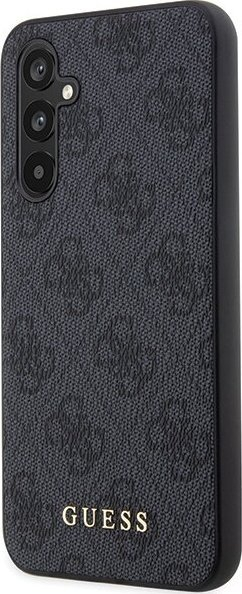 Kuti mbrojtëse Guess 4G Metal Logo për Samsung Galaxy S23 FE, lëkurë eco, ngjyrë ari