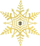 Ornament për pemë të Vitit të Ri Golden Snowflake 1805B-129.10/001, metal, 8cm, ngjyrë ari