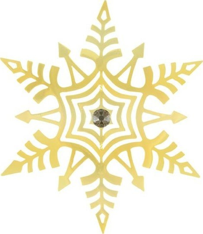Ornament për pemë të Vitit të Ri Golden Snowflake 1805B-129.10/001, metal, 8cm, ngjyrë ari