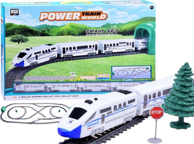 Set tren lodër Power Train World RC0467, shina 9 m, elektrik, i bardhë