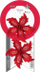 Lule dekorative Titanum Flocked Poinsettia, set 2 copë, 11.5 cm, të kuqe