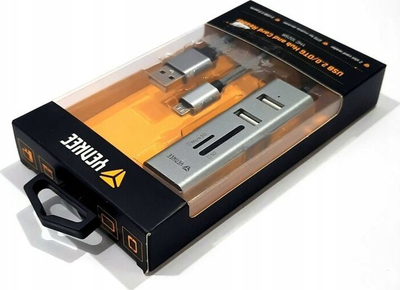 Hub USB Yenkee YHC 103 SR, 3x USB, USB C OTG, argjendtë