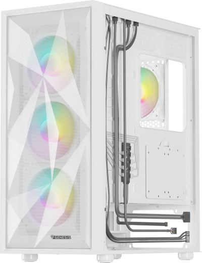 Set kasë gaming Genesis Diaxid 605 ARGB me tastierë mekanike Thor 300, USB C, e bardhë