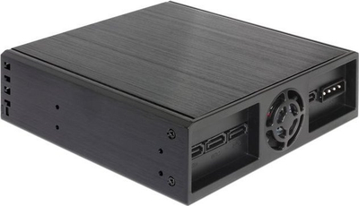 Panel drive bay DeLOCK 47220, 5.25", për 4 disqe 2.5" SATA, i zi