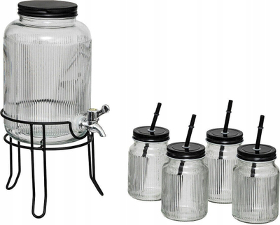 Set dispenser qelqi 4L me 4 gota, 45cl, transparent