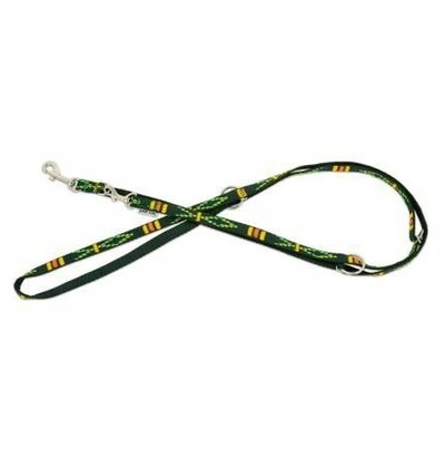Lidhëse e rregullueshme për qen BarryKing, polipropilen 16mm, 220cm, jeshile me model etnik