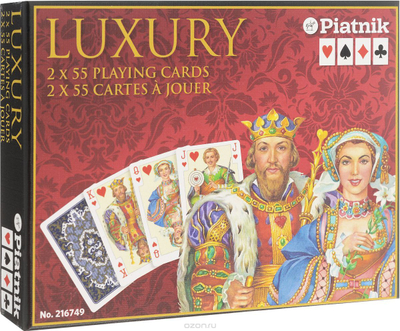 Karta loje Piatnik Luxury, set 2 x 55 letra, madhësi poker, shumëngjyrëshe