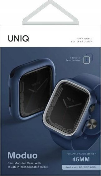Mbrojtëse UNIQ Moduo për Apple Watch 4 5 6 7 8 SE 44 45mm, TPU, blue grey