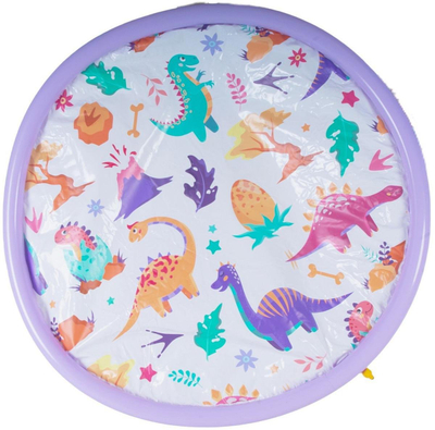 Shatërvan loje për fëmijë SunClub Round Splash Mat, 154cm, dinosaurë, lejla