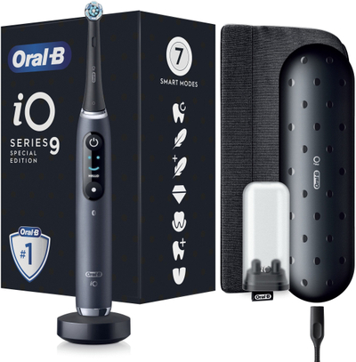 Furçë dhëmbësh elektrike Oral-B iO 9 Black Special Series, magnetike, me sensor presioni, e zezë