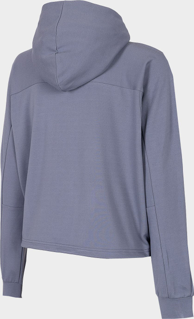 Bluza me kapuç 4F Warm Top, e shkurtër, sportive, gri