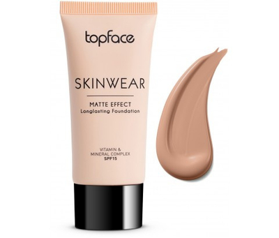 Krem pudër Topface Skinwear Matte Longlasting Foundation, 002, 30 ml