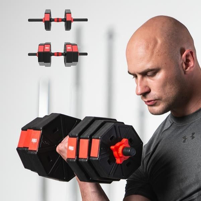 Set hantela dhe shufër HMS SGC15, 15 kg, i zi