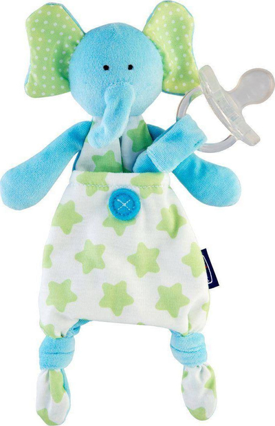 Lodër pelushi Chicco Pocket Friend Elefant, me mbajtëse biberoni, për bebe, blu
