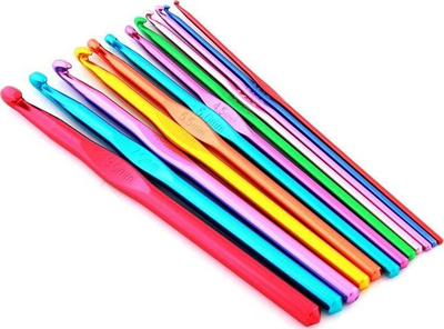 Set grepa për qëndisje AG645, alumin, 12 copë 2–8 mm, shumëngjyrësh