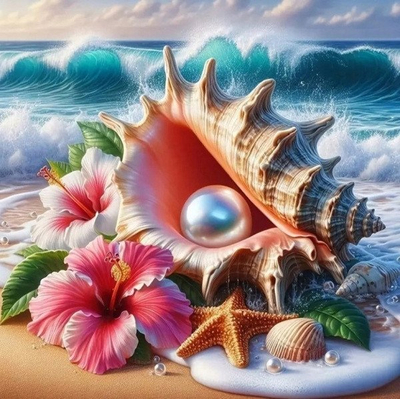 Puzzle Diamond Painting, Guackë me margaritar, 30x40 cm, shumëngjyrëshe