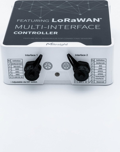 Kontrollus LoRaWAN Milesight UC502-868M, RS-485 RS-232, për jashtë, gri