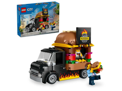 Lodër ndërtimi LEGO City Burger Truck 60404, kamion fast food, për fëmijë 5+