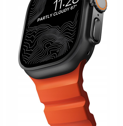 Rrip ore Rolling Square Rocky Point Band, 46mm 49mm, gome FKM, ngjyrë magma me pjesë të zeza