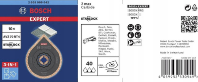 Teh për multivegël Bosch EXPERT AVZ 70 RT4, Starlock, karabit, i zi