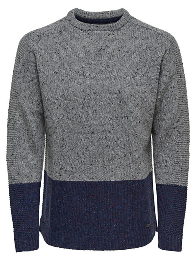 Triko ONLY & SONS Bole Naps Knit Medium, hirtë/kaltër XL mOL0089-XL