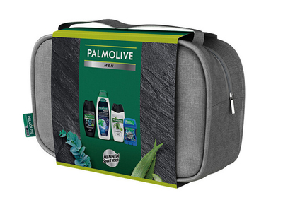 Set Palmolive Men Invigorating - xhel dushi rifreskues 250 ml + xhel dushi për lëkurë të ndjeshme 250 ml+ shampo për flokë 350 ml + deodorant 60 gr