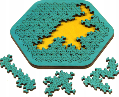 Loja puzzle Wacko Jigsaws Little Stars, bazë gjashtëkëndore druri, puzzle logjik për kalamaj 8+