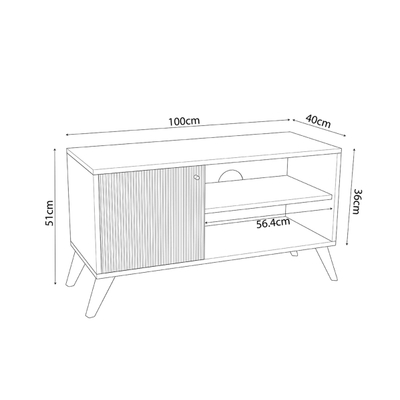 Komodë për TV Kruden 100x40x51Hcm (HM9443.11), zezë