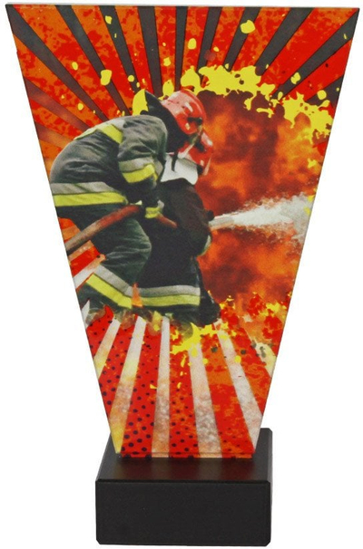 Trofe qelqi Tryumf Firefighting, 17.5cm, bazë e zezë, shumëngjyrësh