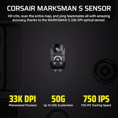 Mouse gaming CORSAIR Scimitar Elite Wireless SE, pa kabllo, 16 butona programueshëm, gri metalike e zezë