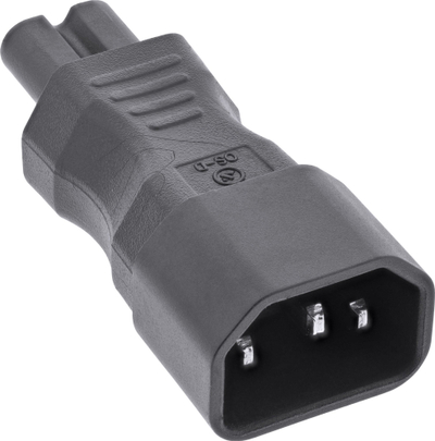Adaptor energjie InLine IEC 60320 C14 në C7, 2.5A, i zi