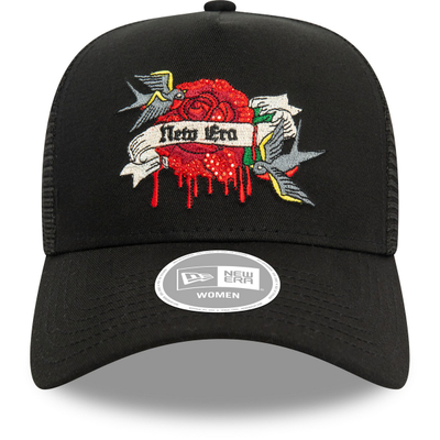 Kapele New Era 9FORTY E Frame Trucker, për femra, e zezë