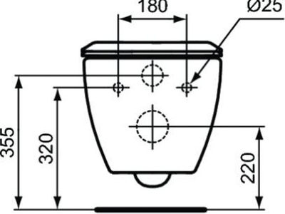 WC muri Ideal Standard Tesi T007801, dalje mbrapa, qeramikë, i bardhë