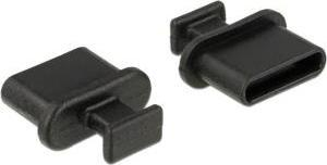 Kapak mbrojtës për portë USB Type C DeLOCK 64013, set me 10 copë, ngjyrë e zezë