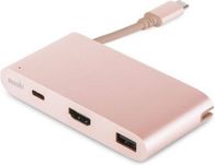 Përshtatës multiport Moshi USB C 3 në 1, HDMI 4K, 60W, i hirtë