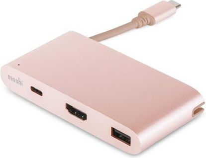 Përshtatës multiport Moshi USB C 3 në 1, HDMI 4K, 60W, i hirtë
