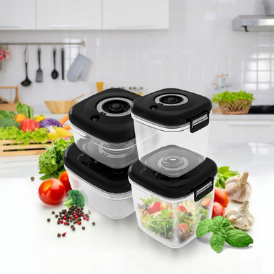 Set ena me vakum MG HOME Clever Kitchen, 4 copë, me pompë, të zeza