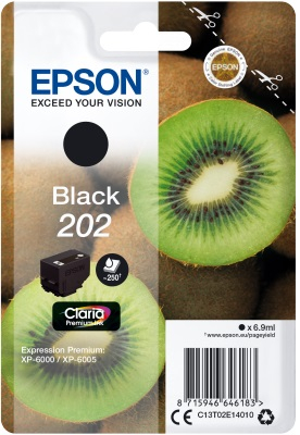 Ngjyrë për printer EPSON 202 Premium, 6,9ml, 250 faqe, e zezë