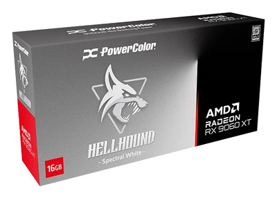 Kartë grafike PowerColor Hellhound RX 9060 XT, 16GB GDDR6, PCIe 5.0, e bardhë