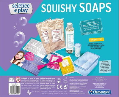 Set eksperimental sapunësh Clementoni Squishy Soaps Science Play 61725, edukativ, 8+