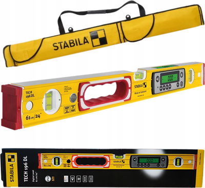 Nivel dixhital Stabila Tech 196M DL, 180cm, ekran dixhital, i verdhë