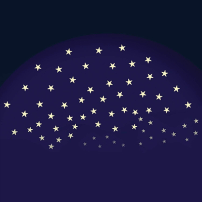 Stickerë fosforeshentë Brainstorm Limited Glow Starry Night, 60 copë, vetëngjitës, shumëngjyrëshe