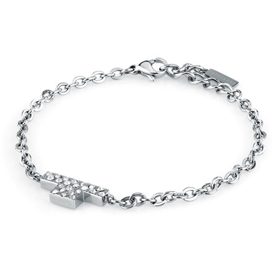 Byzylyk për femra Trussardi T-Logo TJAXC30, 19 cm, i argjendtë